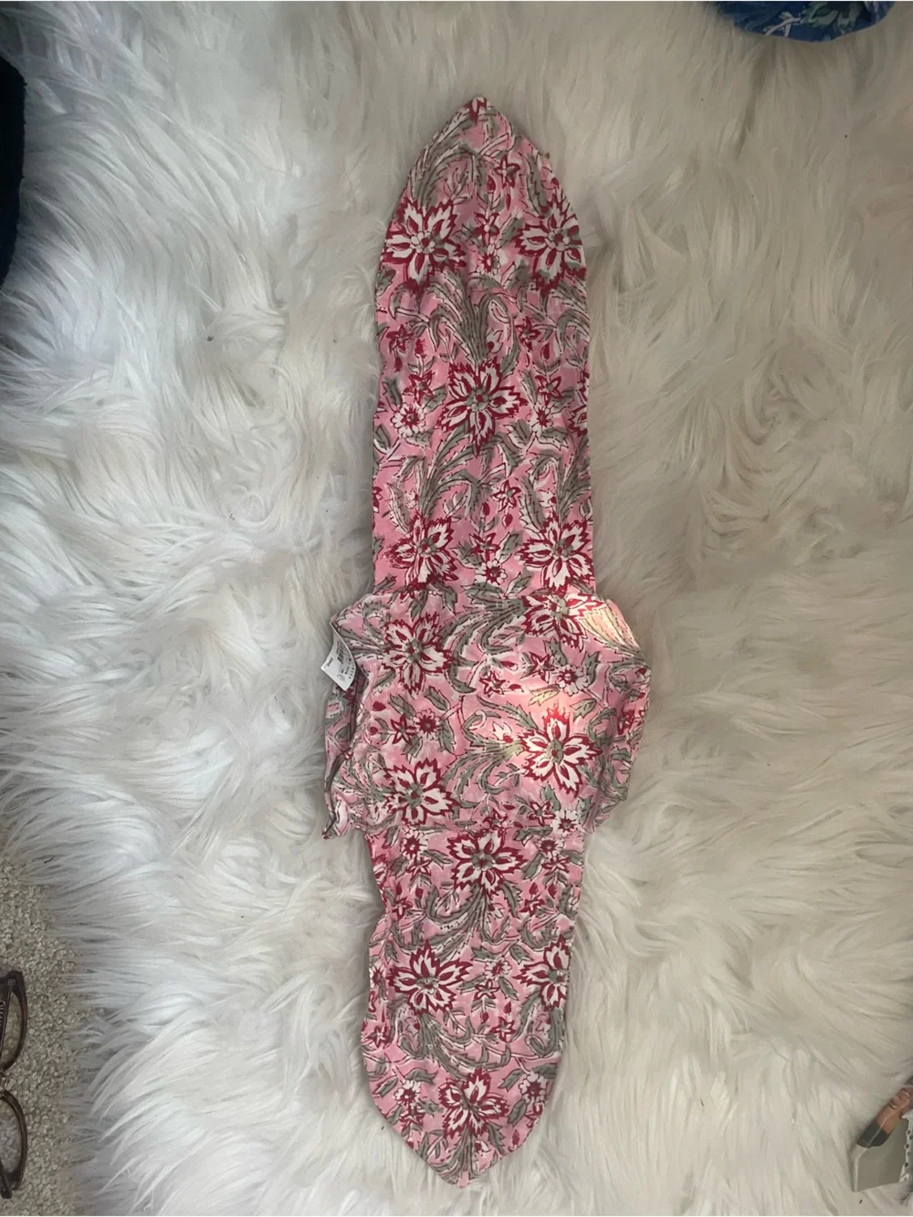 NWT Pottery Barn pink Floral/ Paisley Block Wine Sarong